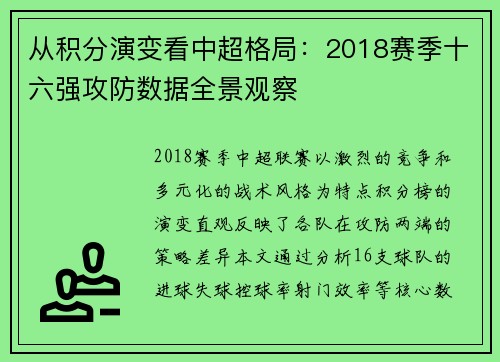 从积分演变看中超格局：2018赛季十六强攻防数据全景观察